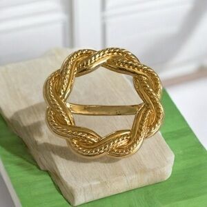 Vintage Gold Tone Rope Scarf, Collar or Hat Clip